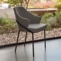 Metalen fauteuil en zitting van gerecyclede stof Made in Italy - Salie