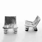 Lounge chair zwart en wit Slide Low Lita Anniversary made Italy Viadurini