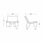 Lounge chair zwart en wit Slide Low Lita Anniversary made Italy Viadurini