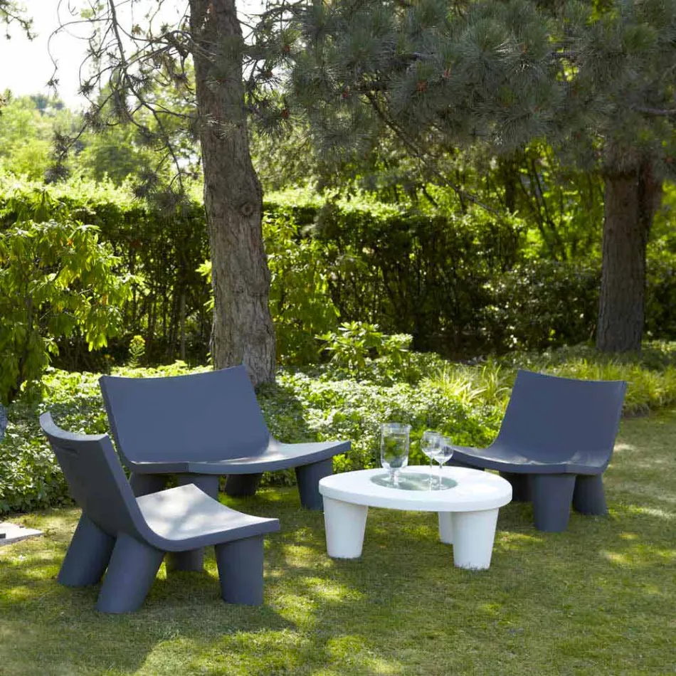 Glijdende design fauteuil Low Lita gekleurd gemaakt in Italië Viadurini