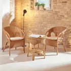 Outdoor Rieten Fauteuil met Zitkussen - Nathaniel Viadurini