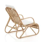 Fauteuil voor binnen- en buitenomgevingen in rotan en katoenen kussen - Jouer Viadurini