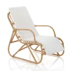 Fauteuil voor binnen- en buitenomgevingen in rotan en katoenen kussen - Jouer Viadurini