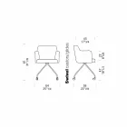 Draaibare bureaufauteuil met wielen en armleuningen Made in Italy - Felix Viadurini
