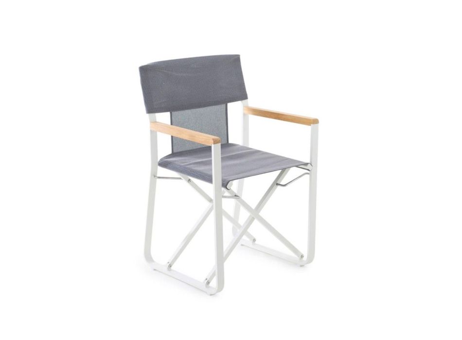 Outdoor opvouwbare fauteuil in aluminium gemaakt in Italië - Liberato Viadurini