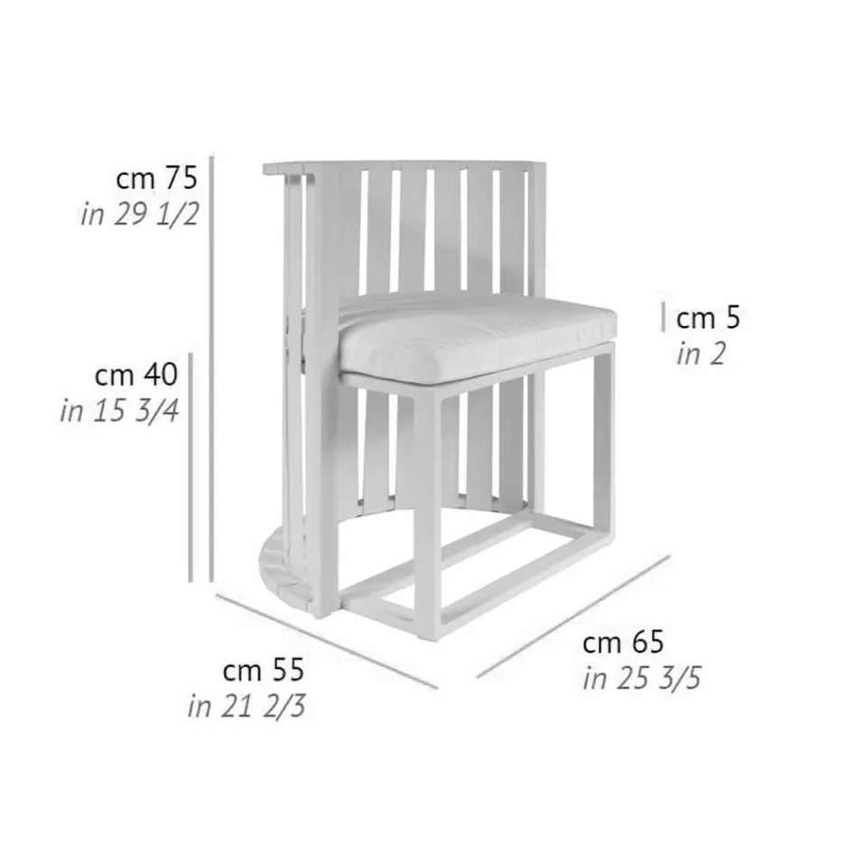Fauteuil voor buiten dineren in aluminium en luxe designtouwen - Julie Viadurini