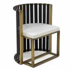 Fauteuil voor buiten dineren in aluminium en luxe designtouwen - Julie Viadurini