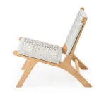 Outdoor Relax-fauteuil in teak en touwgeweven - Arjuna Viadurini
