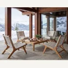 Outdoor Relax-fauteuil in teak en touwgeweven - Arjuna Viadurini