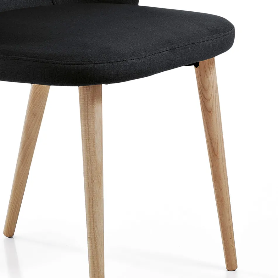 Designer eetkamerfauteuil in gekleurde stof en as - hertogin Viadurini