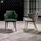Designer eetkamerfauteuil in gekleurde stof en as - hertogin Viadurini