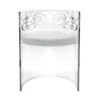 Transparante plexiglas fauteuil met gewatteerde zitting, gemaakt in Italië - Caelia Viadurini