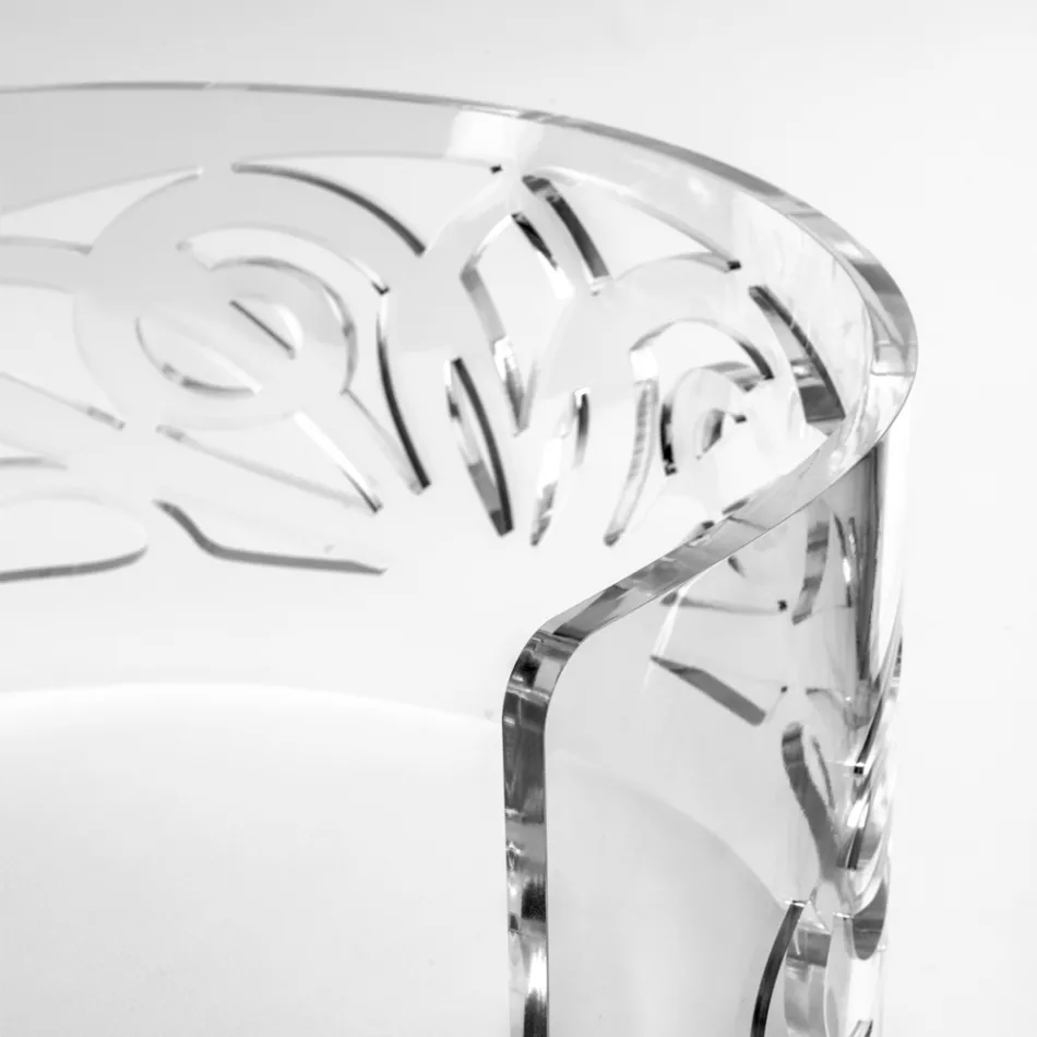 Transparante plexiglas fauteuil met gewatteerde zitting, gemaakt in Italië - Caelia Viadurini