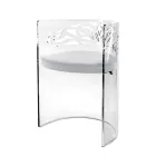 Transparante plexiglas fauteuil met gestoffeerde zitting, gemaakt in Italië - Caelia Viadurini