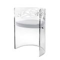 Transparante plexiglas fauteuil met gewatteerde zitting, gemaakt in Italië - Caelia