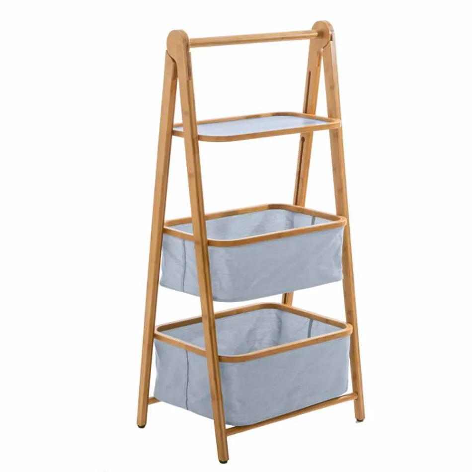 Designer badkameraccessoires van Vercelli-stof en bamboe Viadurini