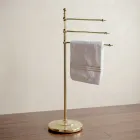 Vintage 3-armige staande messing handdoekhouder voor de badkamer – Brest Viadurini
