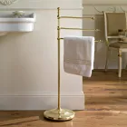 Vintage 3-armige staande messing handdoekhouder voor de badkamer – Brest Viadurini