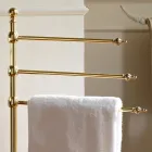 Vintage 3-armige staande messing handdoekhouder voor de badkamer – Brest Viadurini