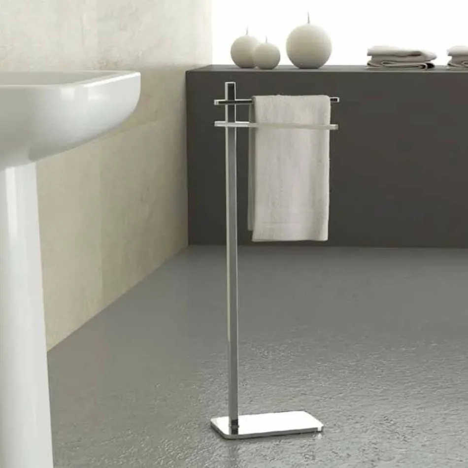 Modern handdoekenrek met 2 ijzeren armen Made in Italy - Cali Viadurini