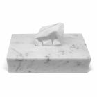 Moderne zakdoekhouder in wit Carrara-marmer gemaakt in Italië - Rafa Viadurini