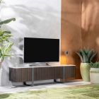 TV-meubel met Calacatta marmereffect keramisch blad met 2 deuren en 2 lades - Clak Viadurini