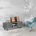 TV-meubel met marmereffect keramisch blad met 2 deuren en 2 open vakken - Clak Viadurini