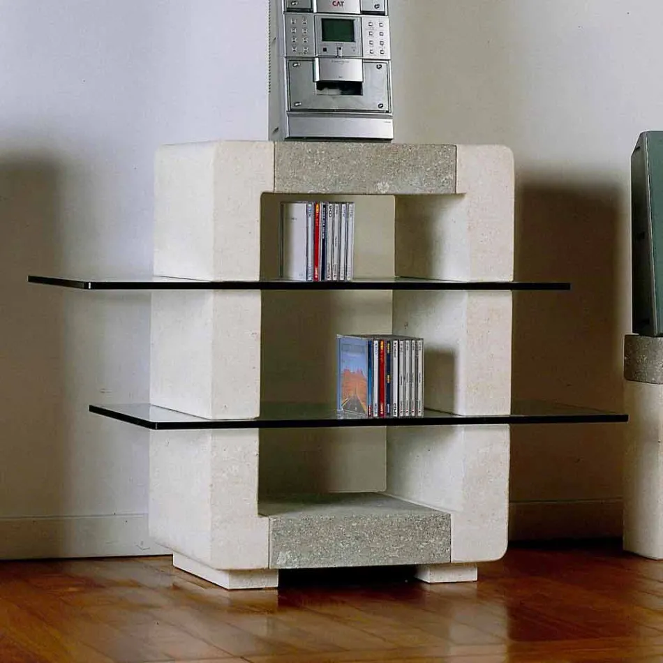 Hi-fi TV-standaard van steen en kristallen met een modern Xeni-design Viadurini