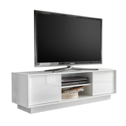 TV-meubel van wit gelamineerd hout met open vak Made in Italy - Kimbo Viadurini
