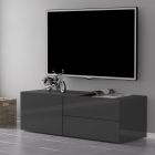 Tv-meubel Woonkamer Wit Hout of Glanzend Antraciet Design 2 Maten - Yolanda Viadurini