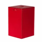 Wasmand op een vierkante basis Leather David, gemaakt in Italië Viadurini