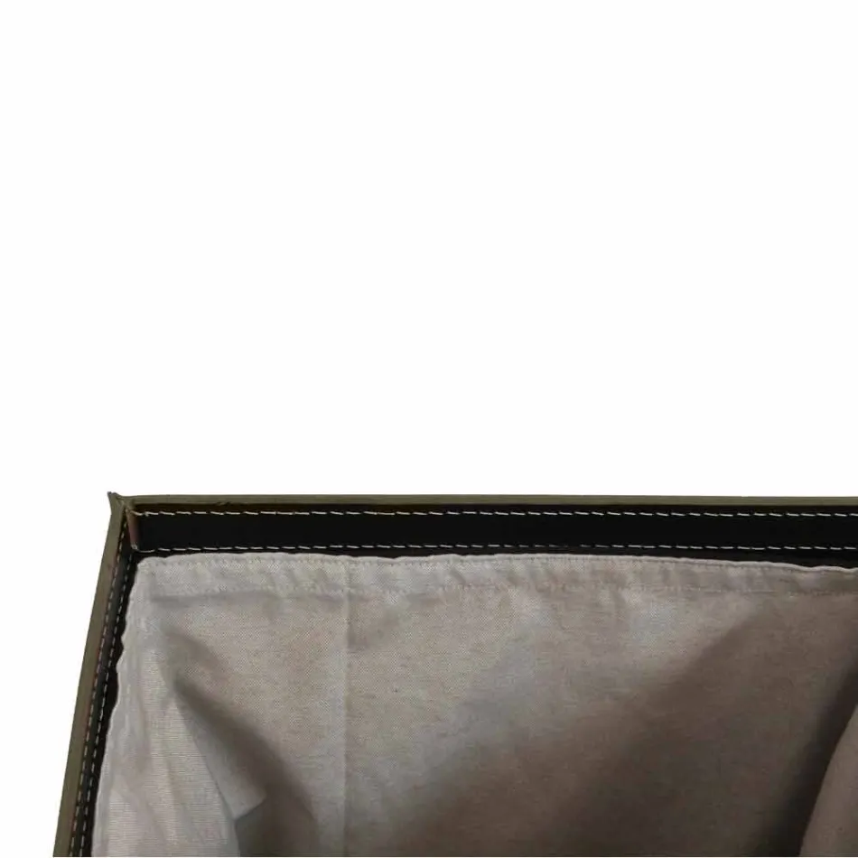 Wasmand in leer met een rechthoekige basis ontwerp Peter Viadurini