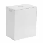 Wasmand in leer met een rechthoekige basis ontwerp Peter Viadurini