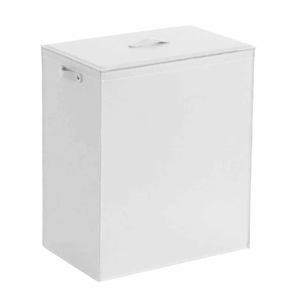 Wasmand in leer met een rechthoekige basis ontwerp Peter Viadurini