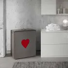 Eigentijdse lederen wasmand gemaakt in Italië Adele, hartinzet Viadurini