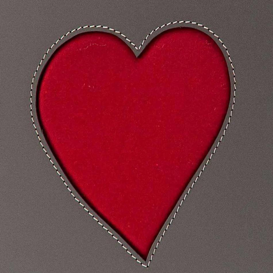 Eigentijdse lederen wasmand gemaakt in Italië Adele, hartinzet Viadurini