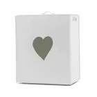 Eigentijdse lederen wasmand gemaakt in Italië Adele, hartinzet Viadurini