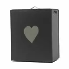 Eigentijdse lederen wasmand gemaakt in Italië Adele, hartinzet Viadurini