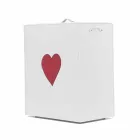 Eigentijdse lederen wasmand gemaakt in Italië Adele, hartinzet Viadurini