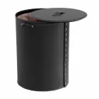 Ovale wasmand in Riky geregenereerd leer gemaakt in Italië Viadurini