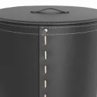 Ovale wasmand in Riky geregenereerd leer gemaakt in Italië Viadurini