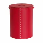 Ovale wasmand in Riky geregenereerd leer gemaakt in Italië Viadurini