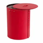 Ovale wasmand in Riky geregenereerd leer gemaakt in Italië Viadurini