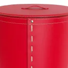 Ovale wasmand in Riky geregenereerd leer gemaakt in Italië Viadurini