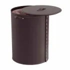 Ovale wasmand in Riky geregenereerd leer gemaakt in Italië Viadurini