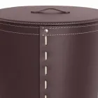 Ovale wasmand in Riky geregenereerd leer gemaakt in Italië Viadurini