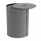 Ovale wasmand in Riky geregenereerd leer gemaakt in Italië Viadurini