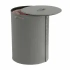 Ovale wasmand in Riky geregenereerd leer gemaakt in Italië Viadurini