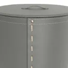 Ovale wasmand in Riky geregenereerd leer gemaakt in Italië Viadurini