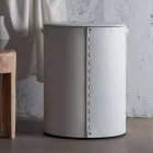 Ovale wasmand in Riky geregenereerd leer gemaakt in Italië Viadurini